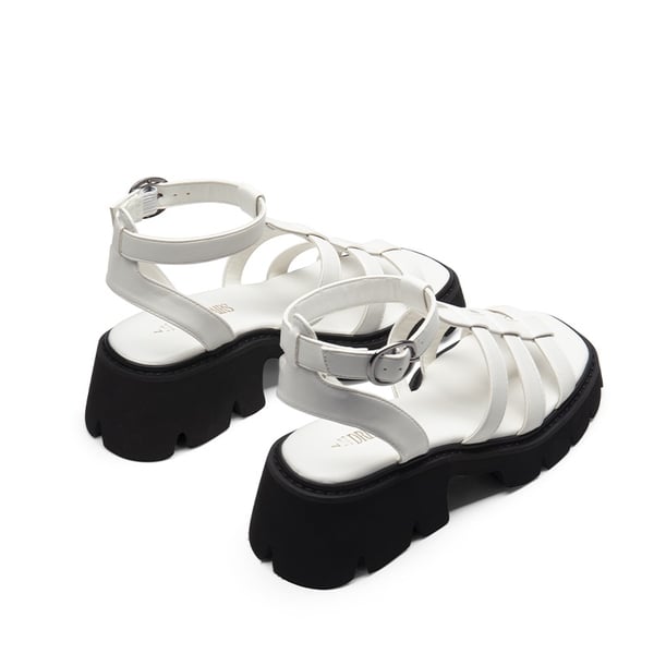 Rugged Lug Platform Sandals - WHITE - 4